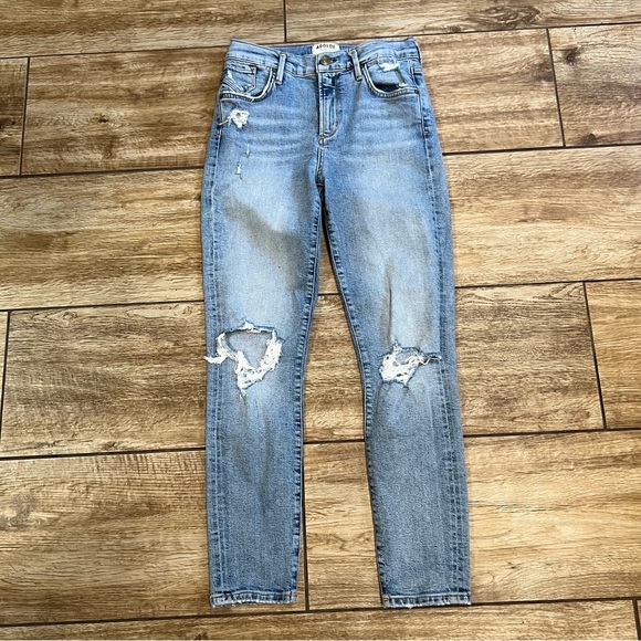 Agolde Sophie Crop in Outsider High Rise Jeans Size 25 Distressed Skinny Denim - Picture 4 of 15